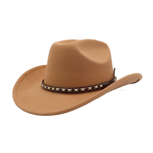 Men & Women Ethnic Wool Fedora Jazz Cowboy Hat_CWAH04415