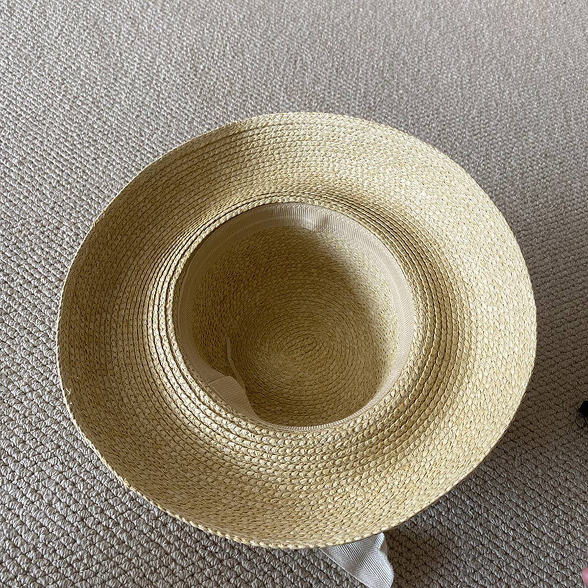 Summer outdoor wide brim bow sun hat_CWAH3576