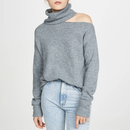 SEXY SWEATER WITH TWO LAPELS MISSING SHOULDERS