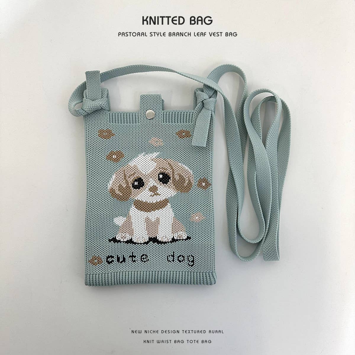 NEW STYLE CARTOON PUPPY KNITTED CROSSBODY BAG_CWAB2382
