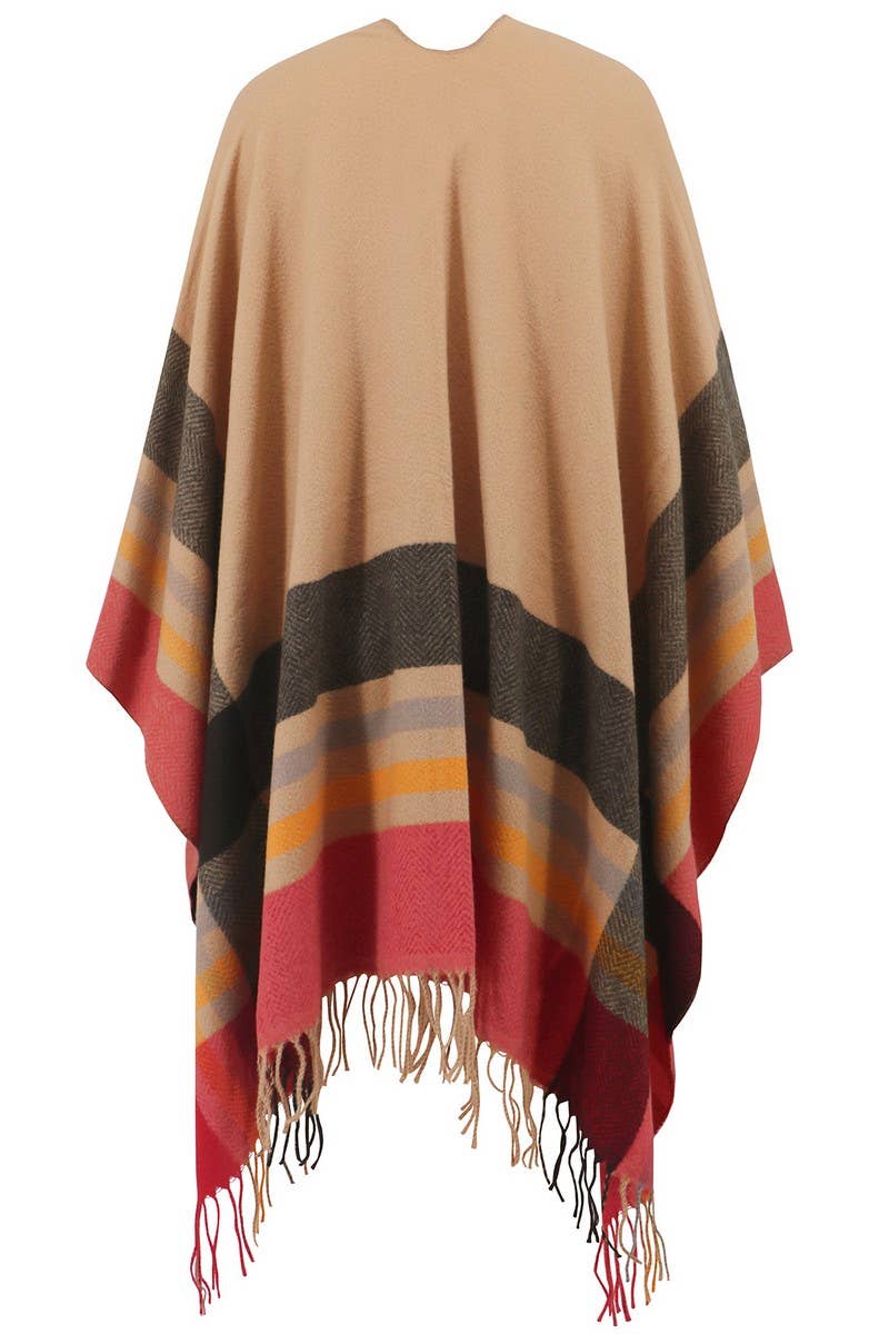 CWOCO0949_SHAWL SCARF FAUX CASHMERE KNITTED CAPE COAT