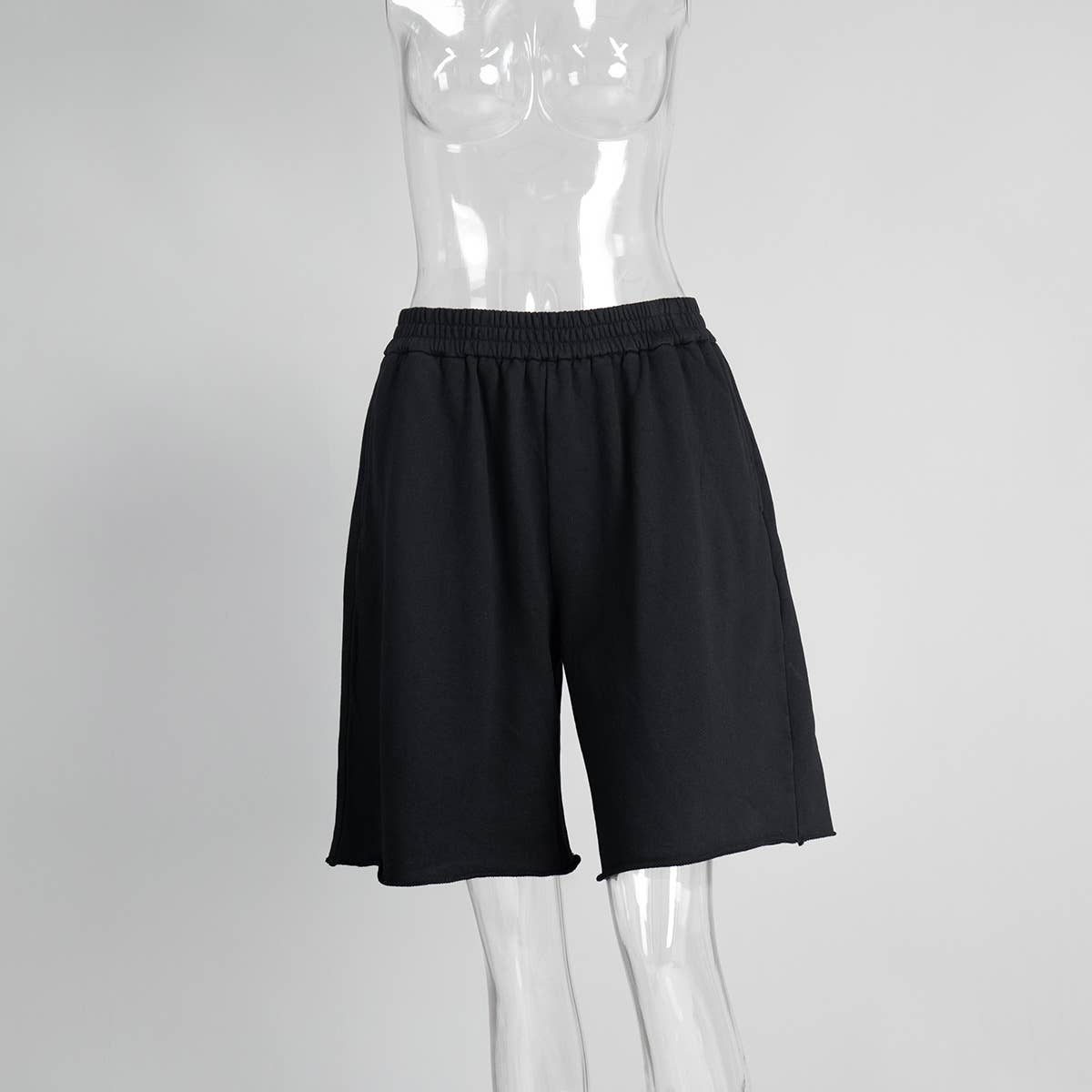 Loose and elastic waist five-inch sweatpants