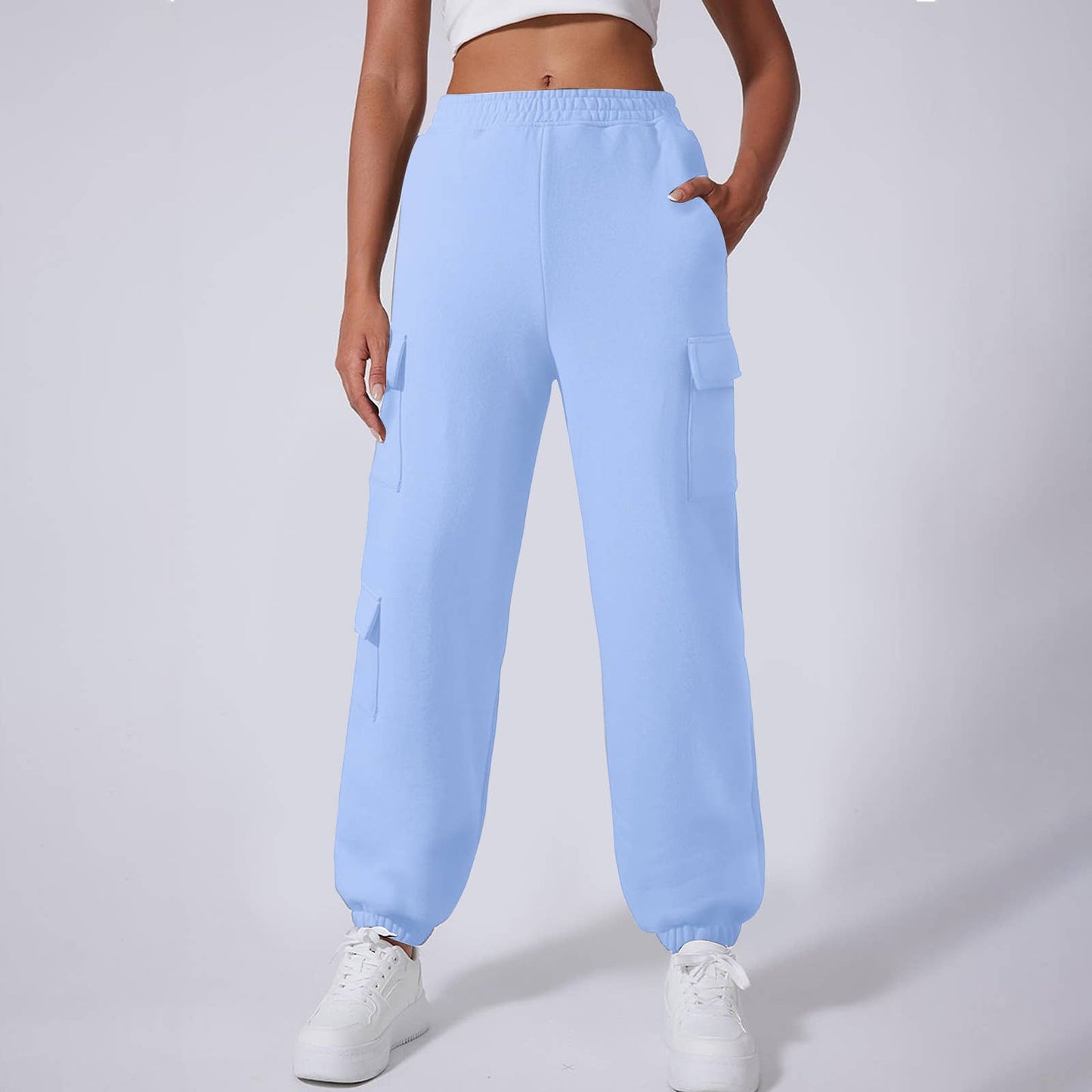 FLEECE AND THICK SOLID COLOR FASHION OVERALLS