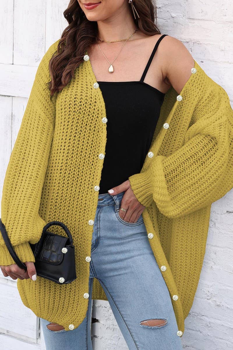 CWOSWL07390_WOMEN OVERSIZED CHUNKY KNIT CARDIGAN SWEATER