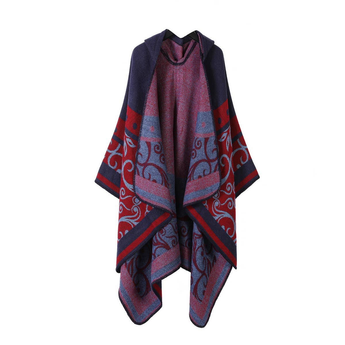 CAPE SHAWL CAPE FAUX CASHMERE HOODED CAPE_CWASC2267