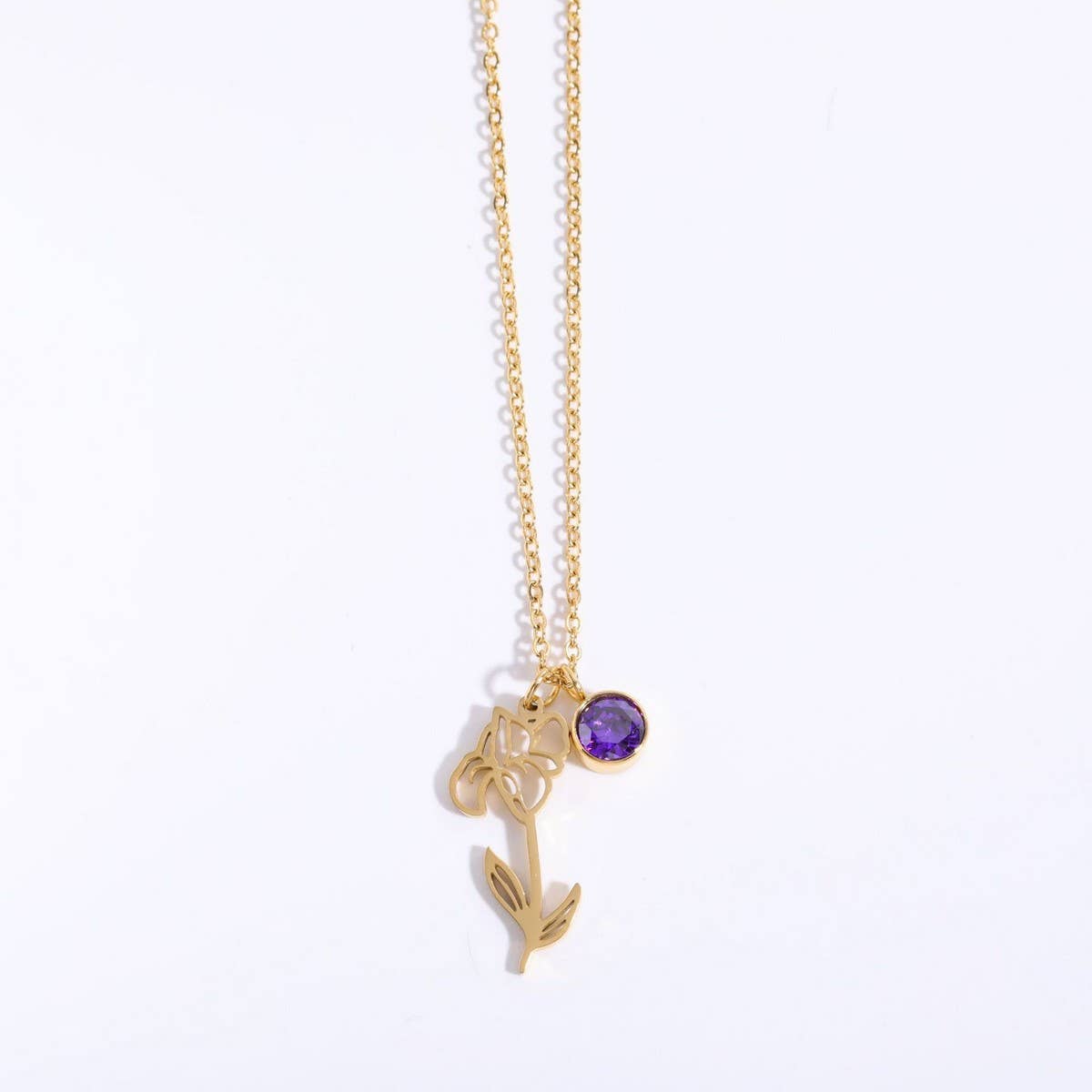 VINTAGE DECEMBER FLOWER ZIRCON PENDANT BRACELET