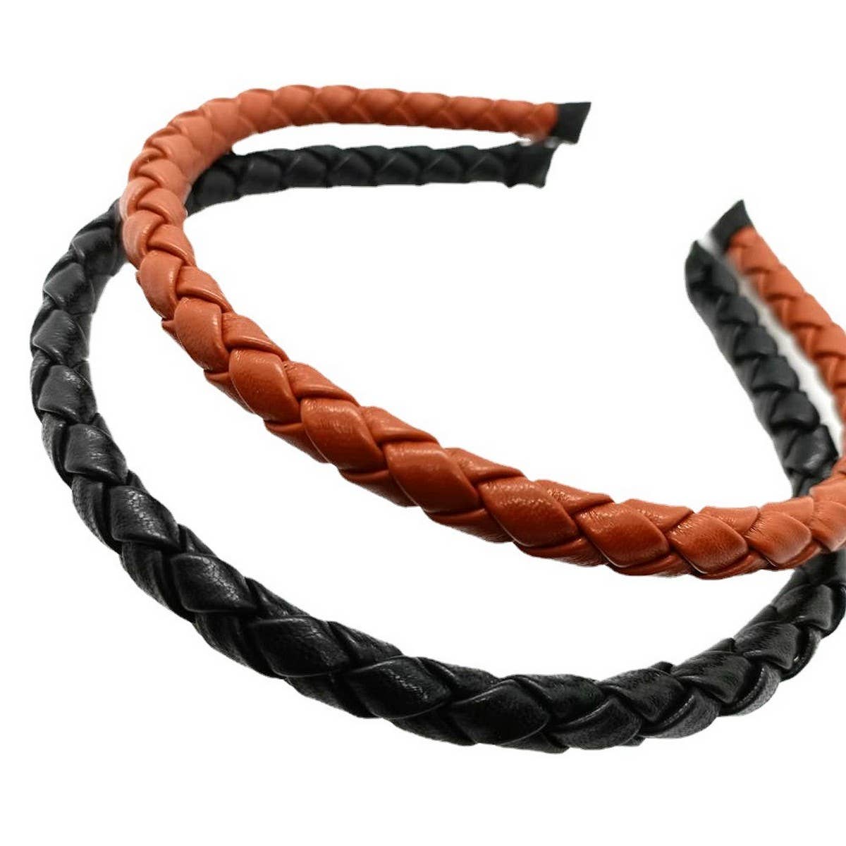 Elegant Simple PU Leather Woven Headband