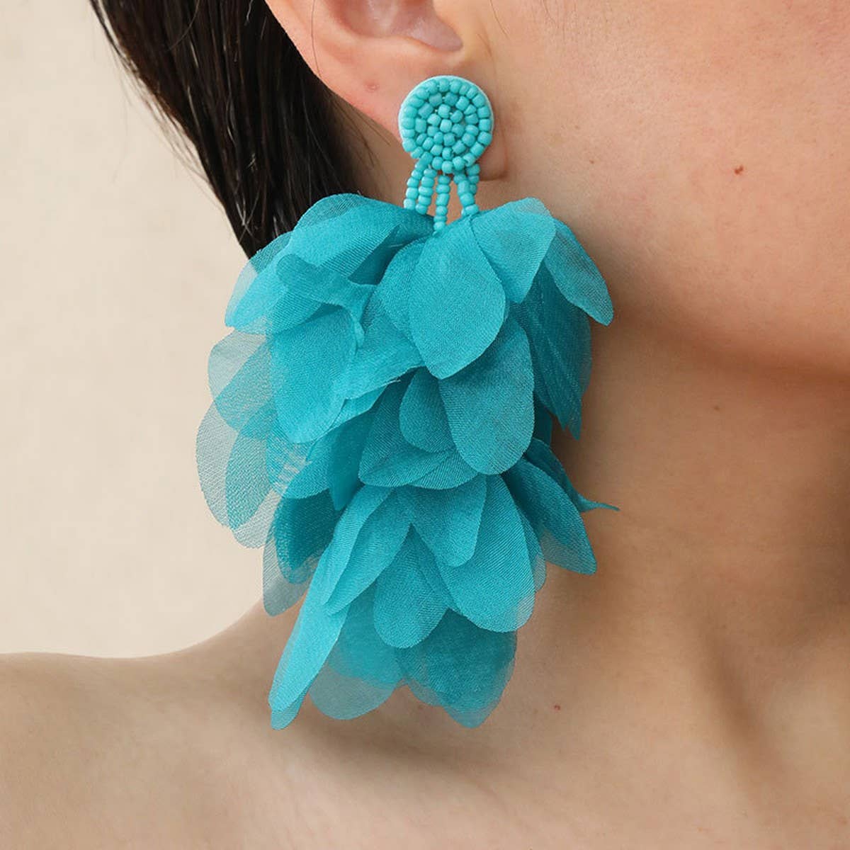 Handmade Fabric Tassel Earrings Bold Statement