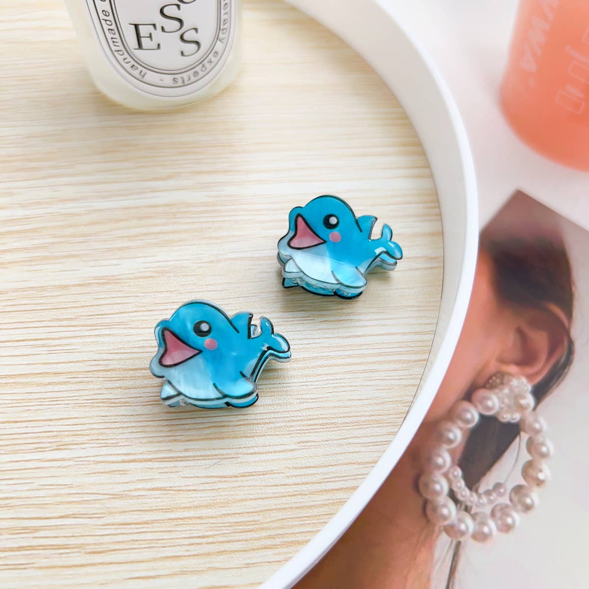 Q-version acrylic animal children's hair clips