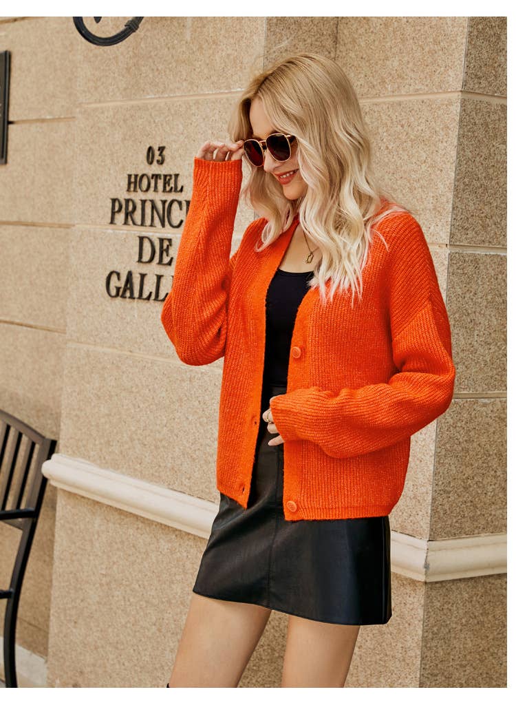 SOLID COLOR ALL-IN-ONE SINGLE-BREASTED CARDIGAN