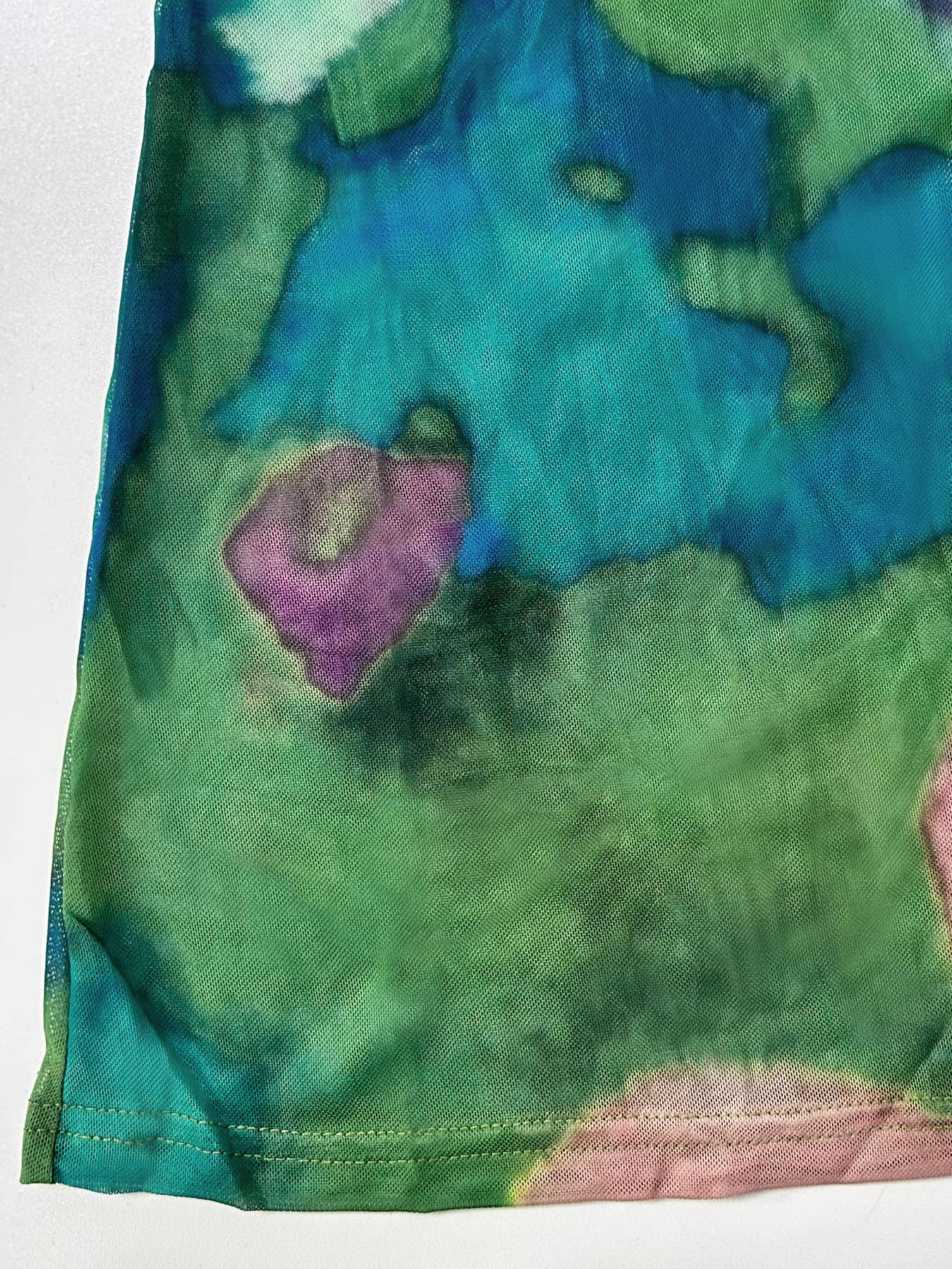 Lace cup-shaped mesh printed fishtail long dress