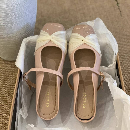 Pink Wedge Mary Jane Mules for Women_CWSHF0081