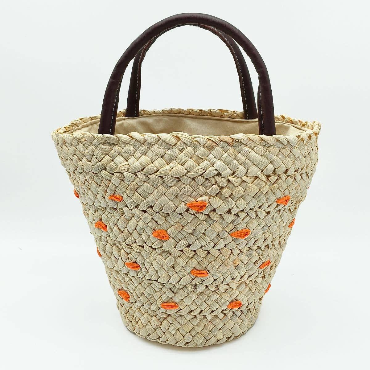 WOMEN CLUTCH RATTAN WOVEN WICKER PURSE BUCKET BAG_CWAB0820