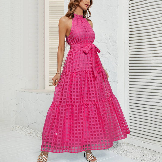 NECKLINE PEPLUM LONG DRESS