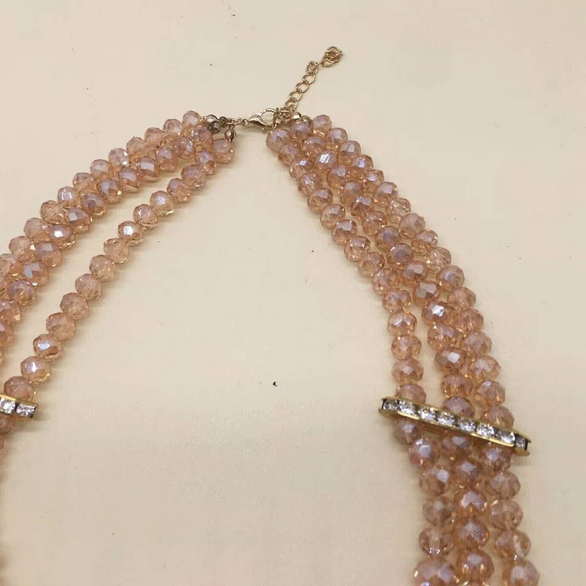 CRYSTAL ACRYLIC COLORFUL BEADS MULTI-LAYER NECKLACE