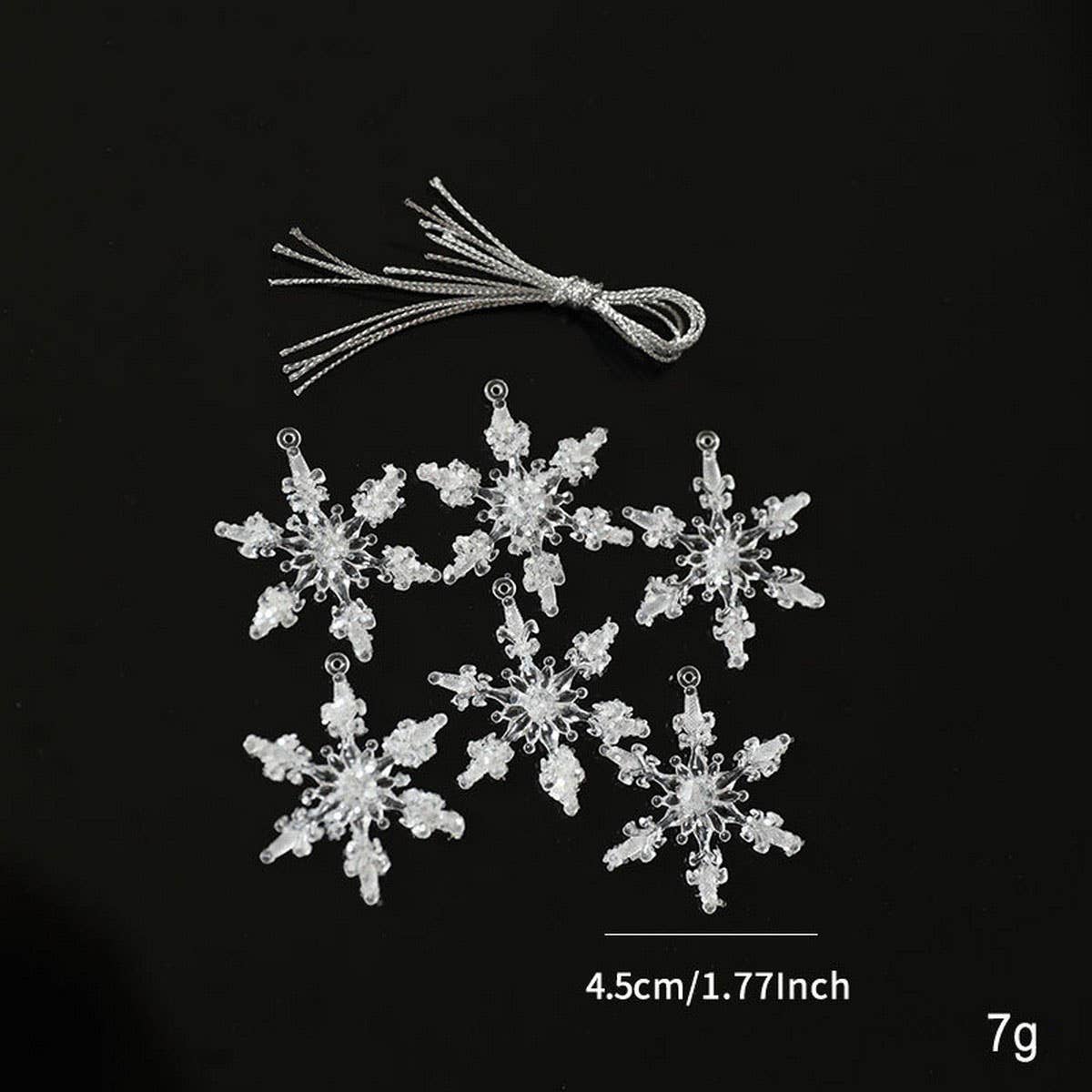 Clear Acrylic Christmas Tree Ornament with Glitter