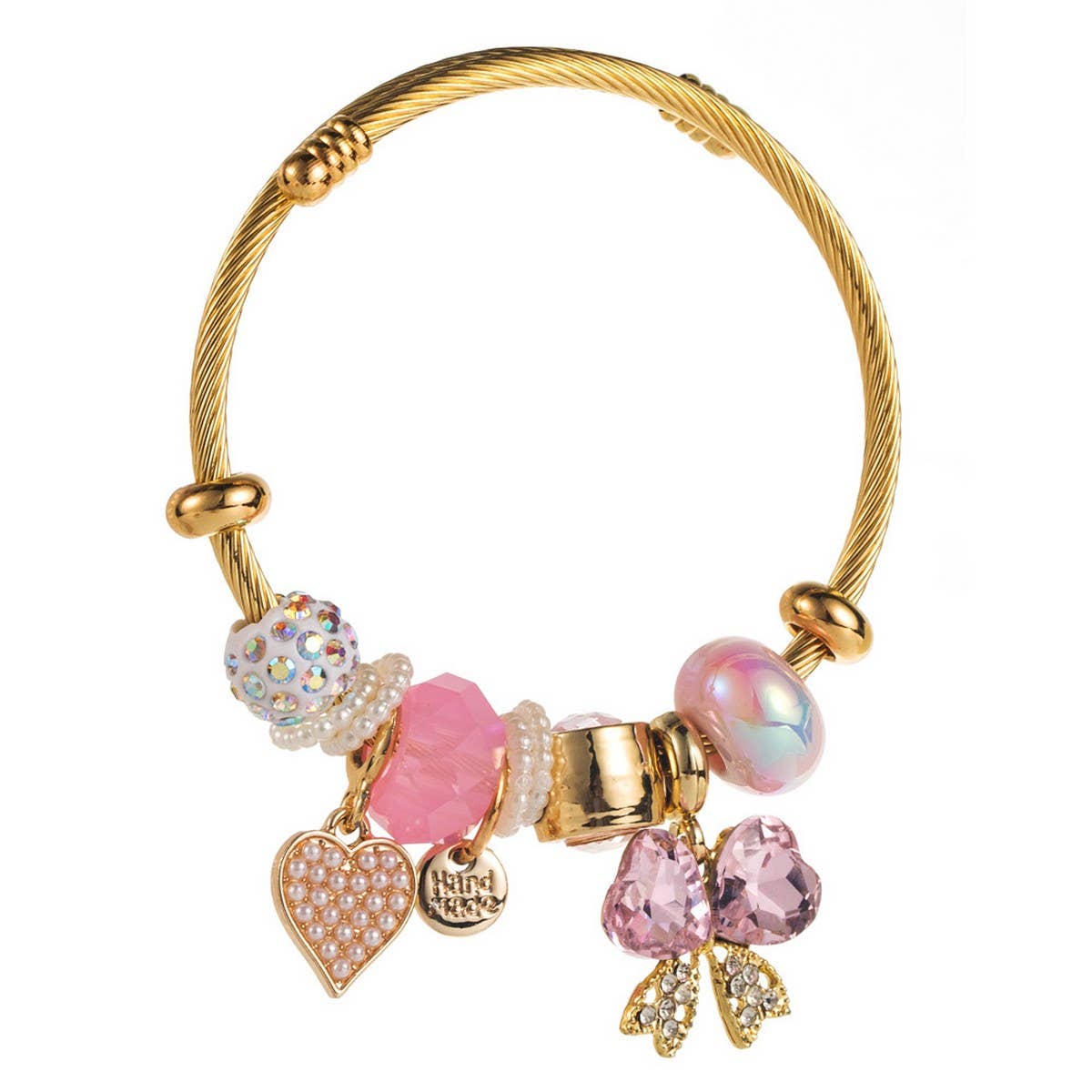 Trendy Adjustable Butterfly & Heart Steel Bracelet