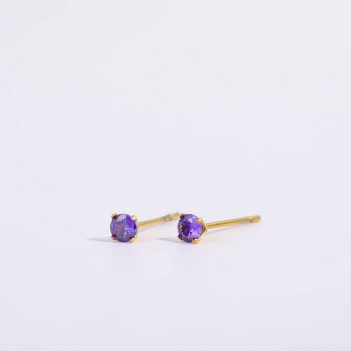 December Birthstone Stud Earrings 18K Zircon