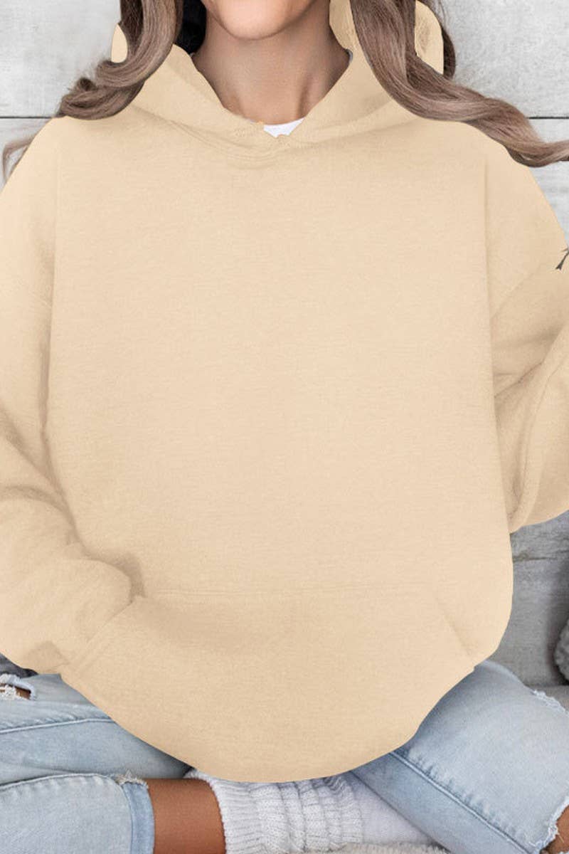 CWOHOL0945_SOLID COLOR LOOSE PULLOVER HOODED SWEATSHIRT