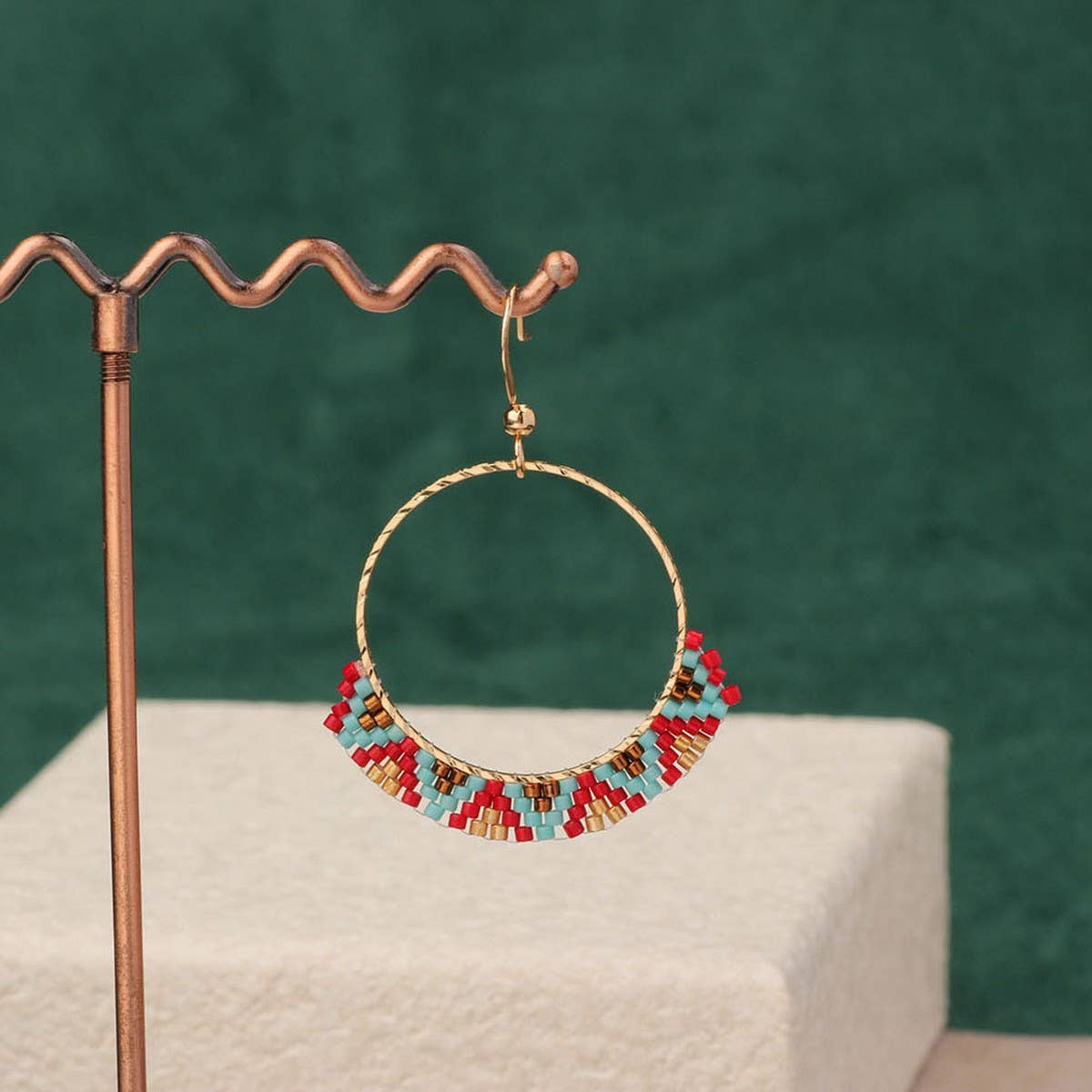 HIGH-GRADE NATURAL STONE WOVEN COLORFUL EARRINGS