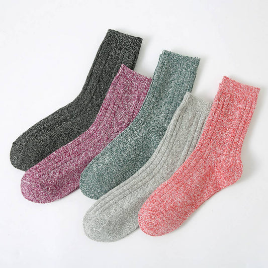 5 PAIRS PER PACK THICK SOLID COLOR SOCKS_CWMS0691