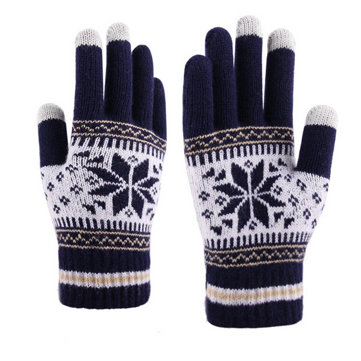 ADULT FASHION SNOWFLAKE KNITTED WARM GLOVES_CWAG0225
