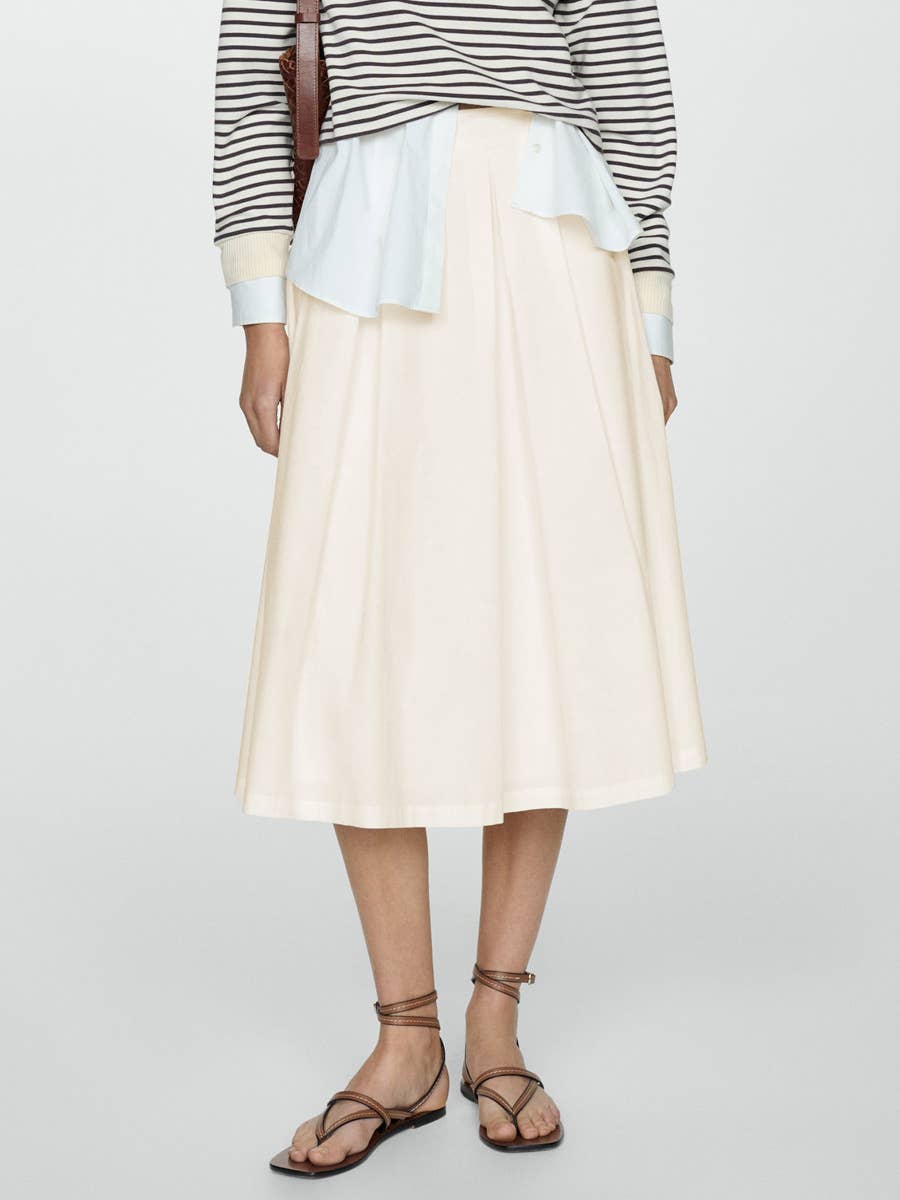 PLEATED SKIRT ELEGANT HIGH-WAISTED ZIPPER SKIRT