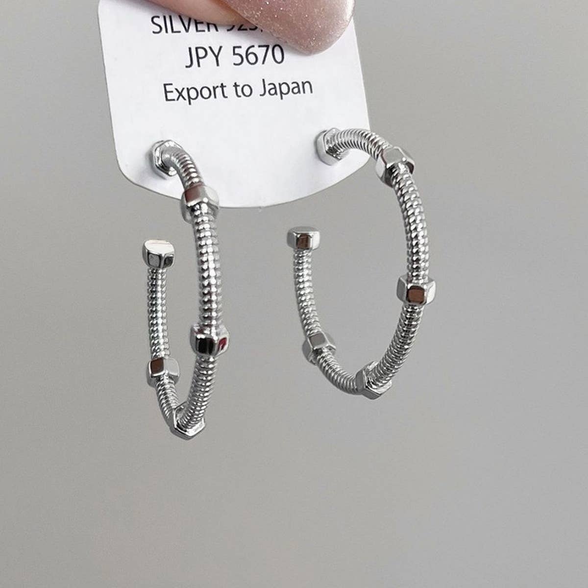 PERSONALIZED SCREW CAP, CURVED EARRINGS_CWAJE1453