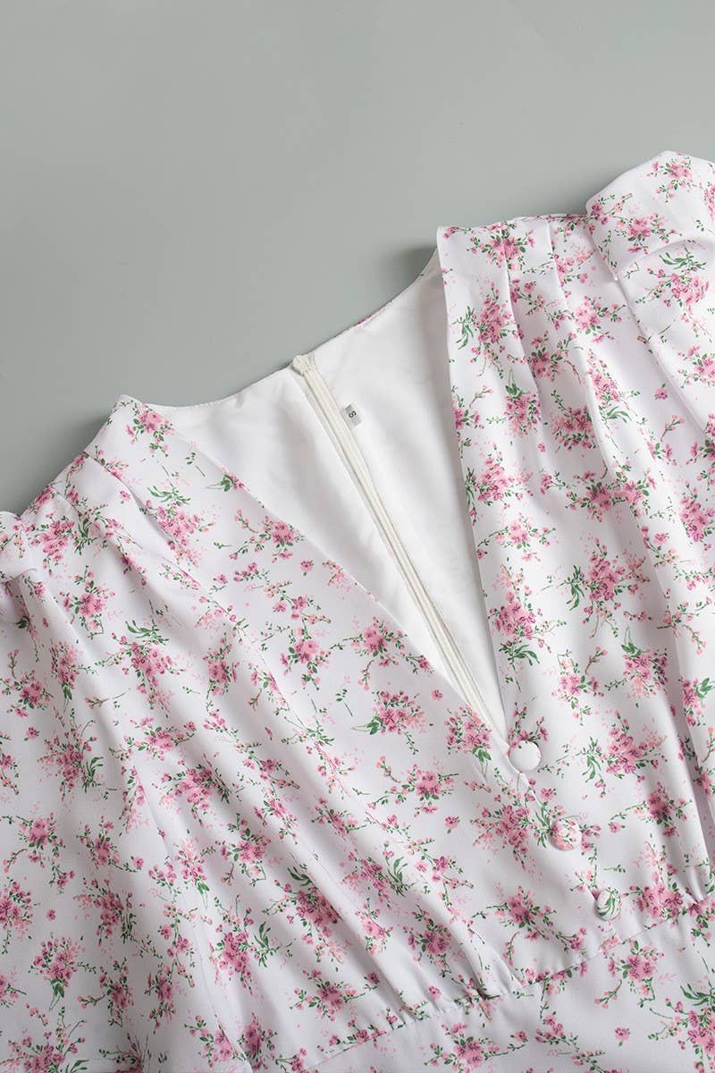 CWDMD5264_V-NECK HIGH WAIST FLORAL MAXI SKIRT