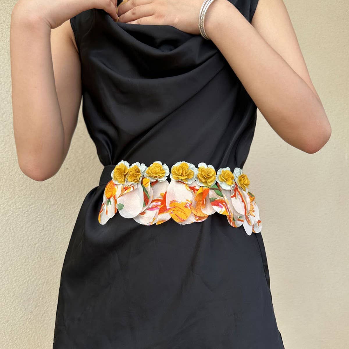 Floral Elastic Waist Belt for Women ?Handmade Chic