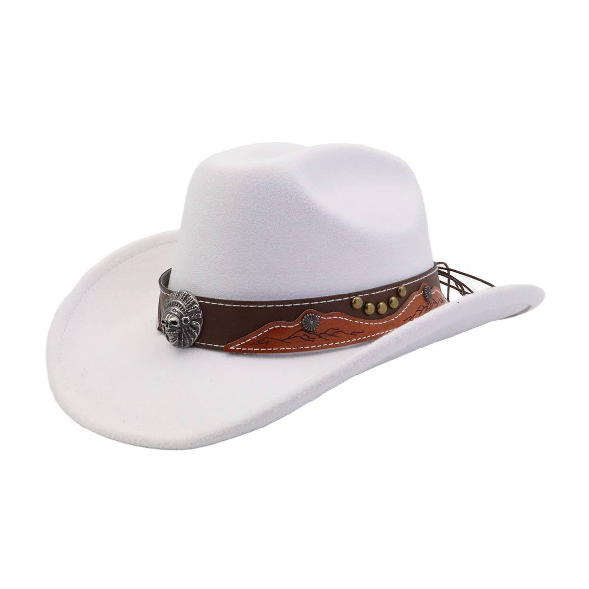 New Ethnic Style Wool Fedora Cowboy Jazz Hat_CWAH04497