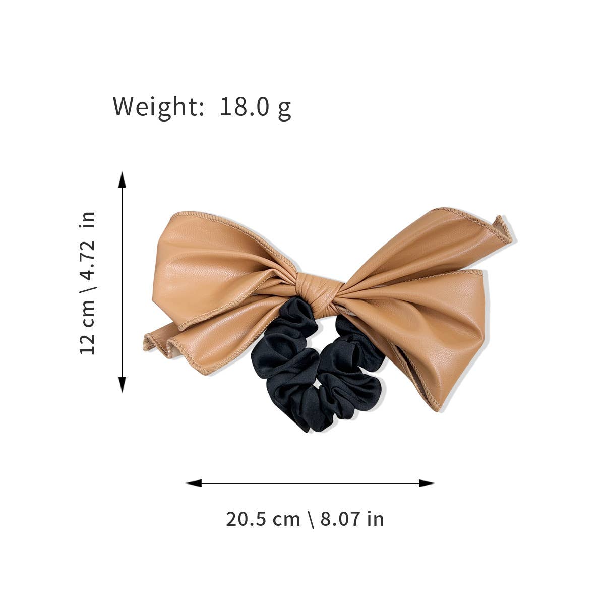 Imitation leather ponytail pleated hair band