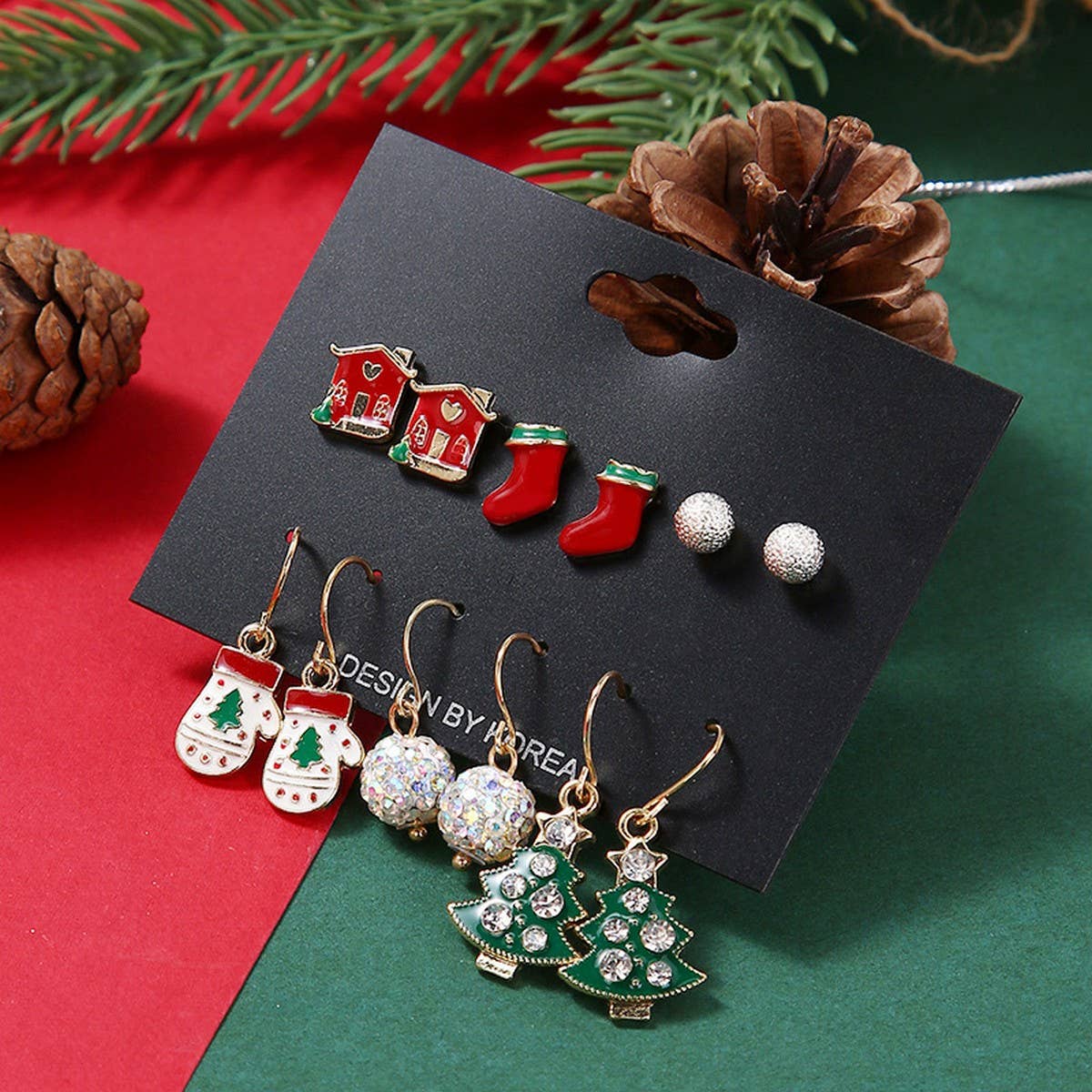 CHRISTMAS EARRING COMBINATION CARTOON EARRING SET