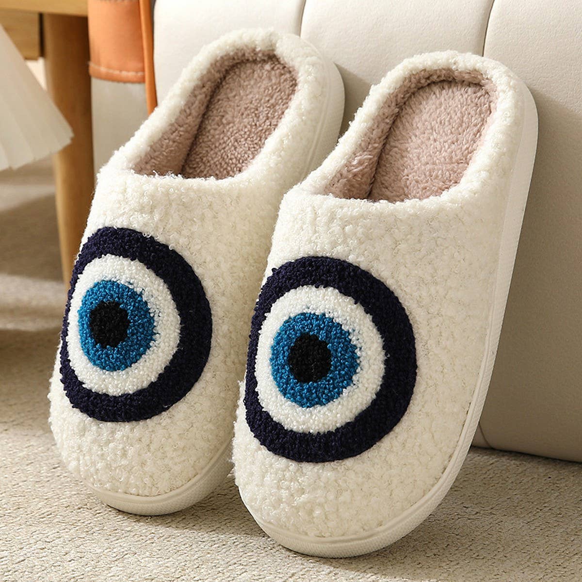 Cute Blue Eye Indoor Slippers For Fall/Winter