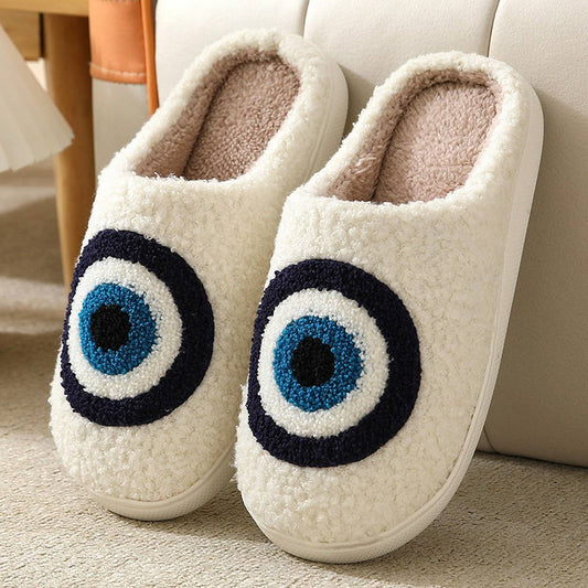Cute Blue Eye Indoor Slippers For Fall/Winter