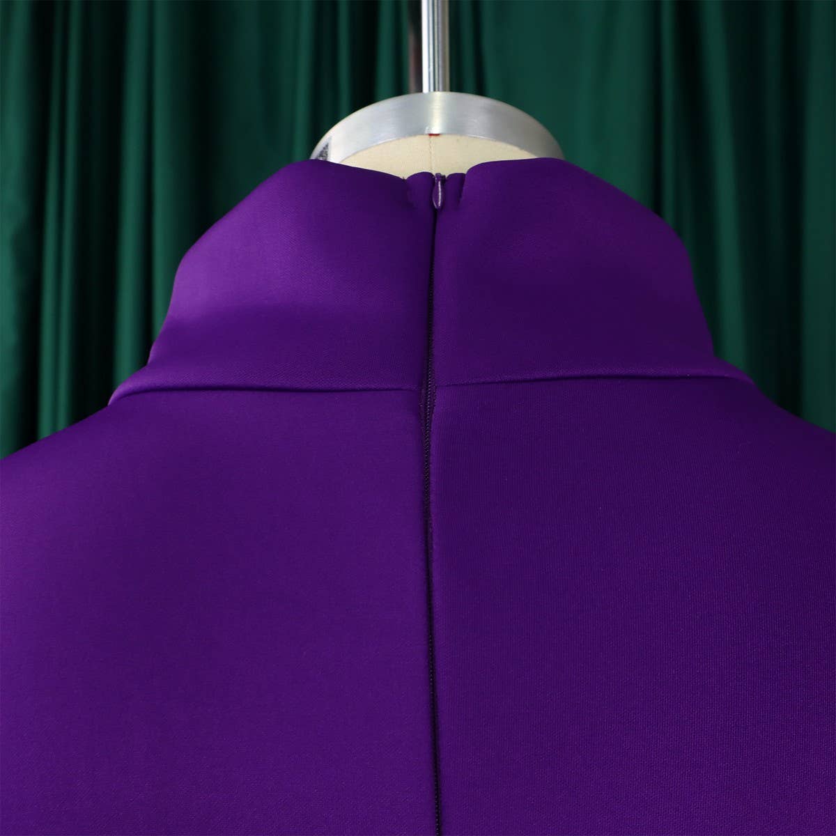 TEMPERAMENT HIGH COLLAR SLIM WAIST A-LINE DRESS