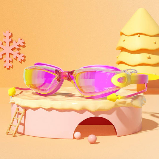 Kids Mirrored Swim Goggles ? HD Anti-Fog & Cute