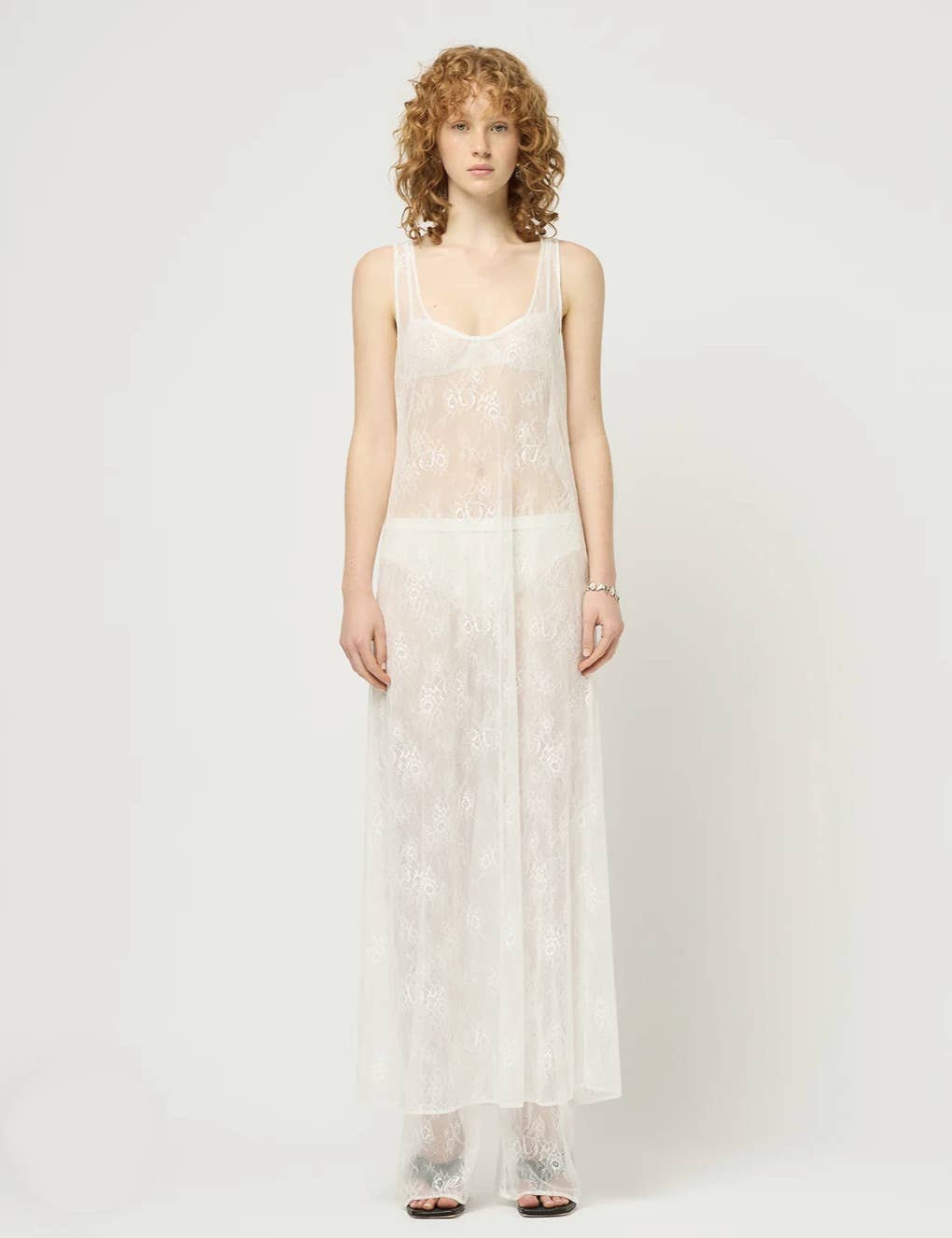 Sexy see-through lace blouse dress with cutout