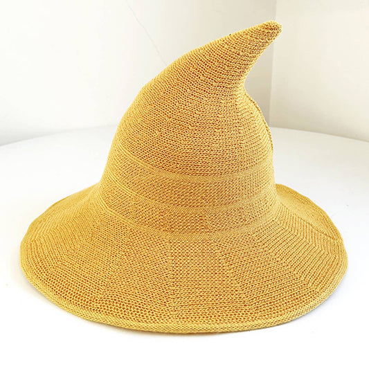 HALLOWEEN FOLDING KNIT HAT PEAKED WITCH HAT