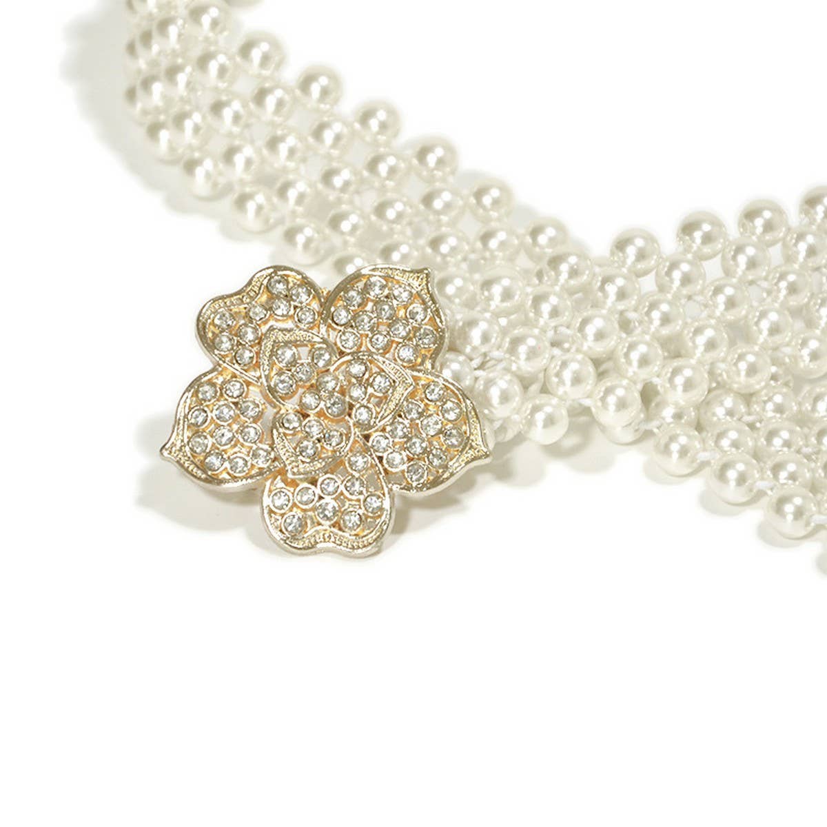 CASUAL WOMEN'S STRETCH COTTON PEARL WAIST CHAIN_CWABE0512