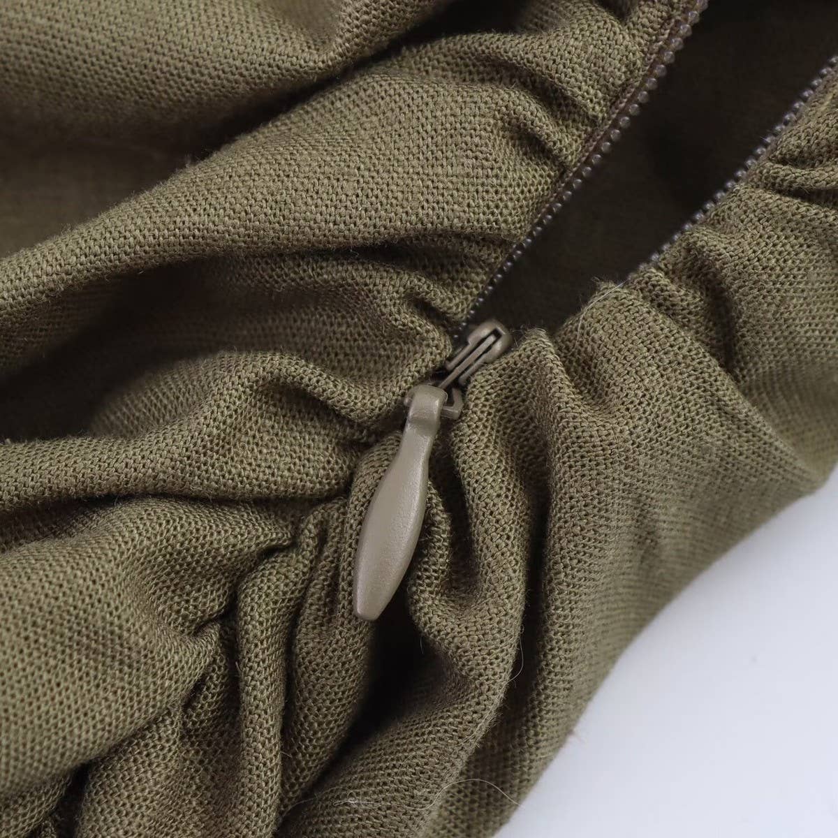 Linen Collared Short Sleeve Midi Dress for Women