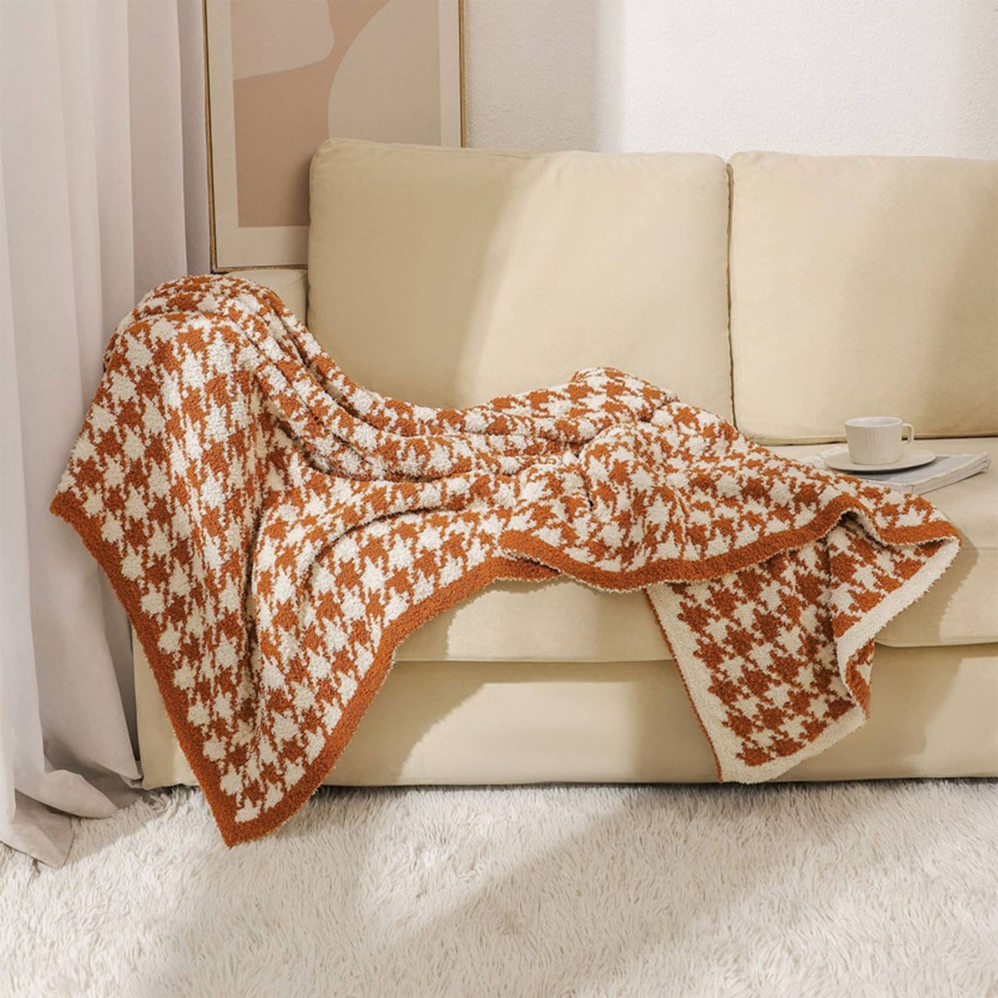 ZEBRA PRINT, HOUNDSTOOTH COZY THROW BLANKETS_CWMM0210