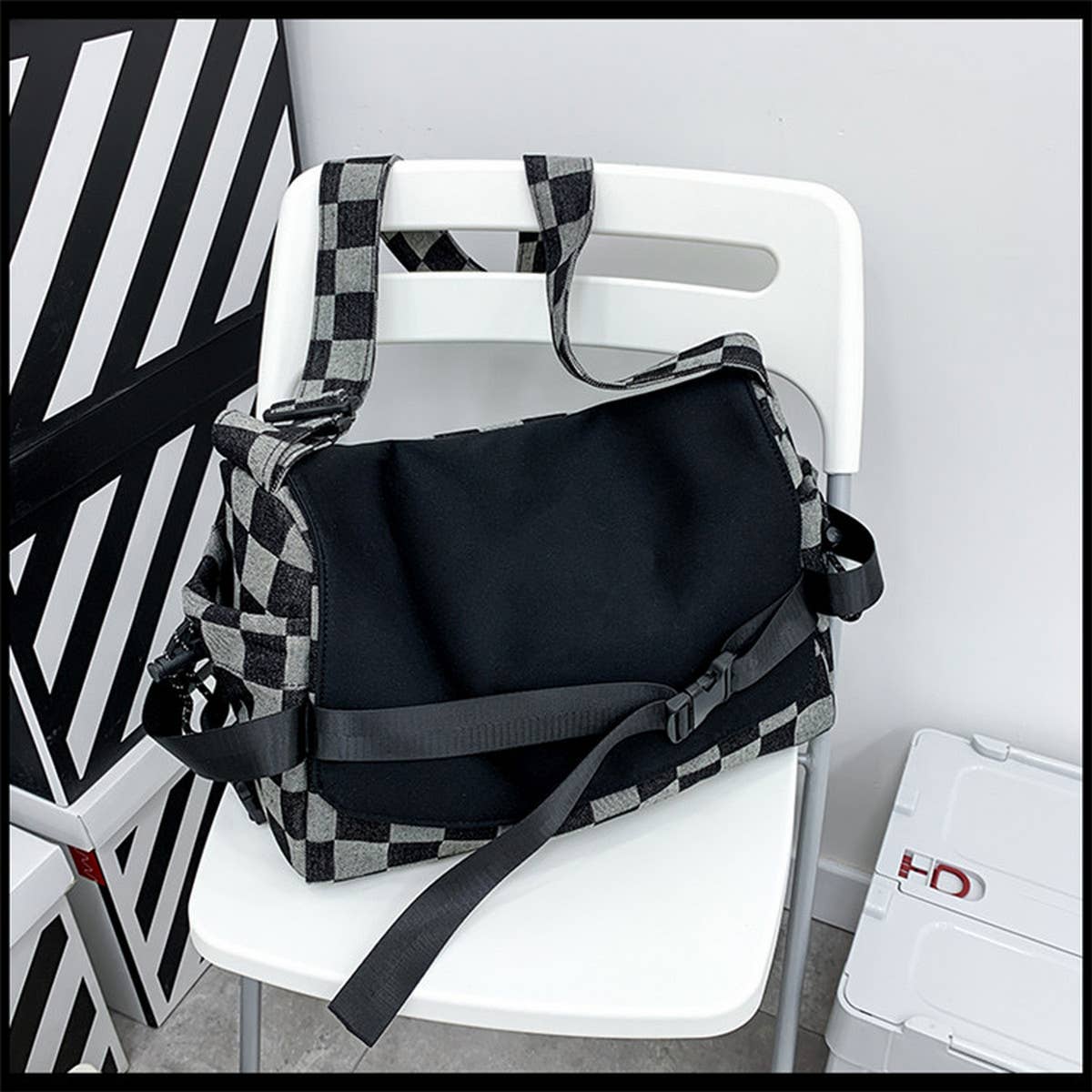 CASUAL PLAID SHOULDER CROSSBODY BAG_CWAB1606