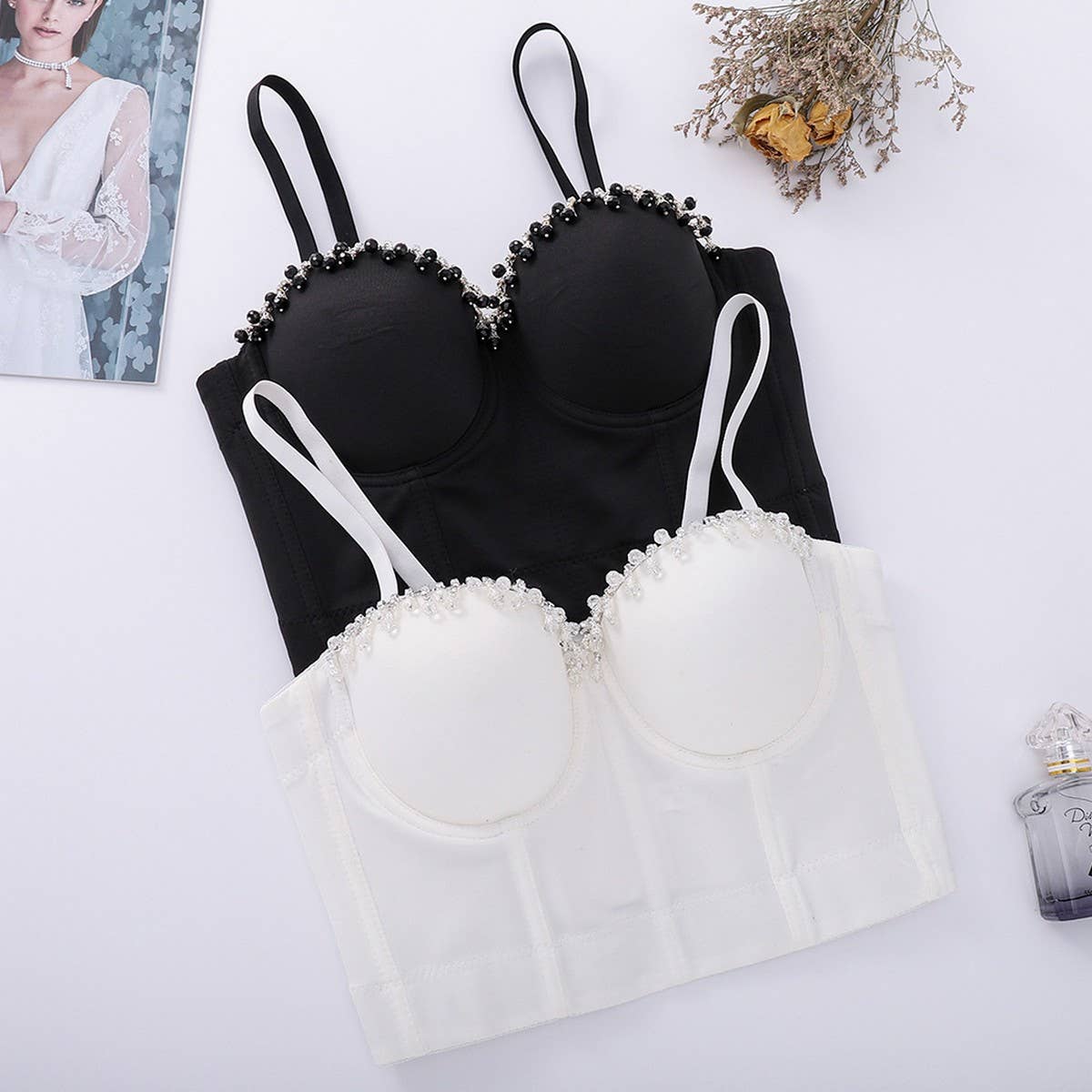 HIGH-END SIMPLE SUSPENDER HERRINGBONE CORSET