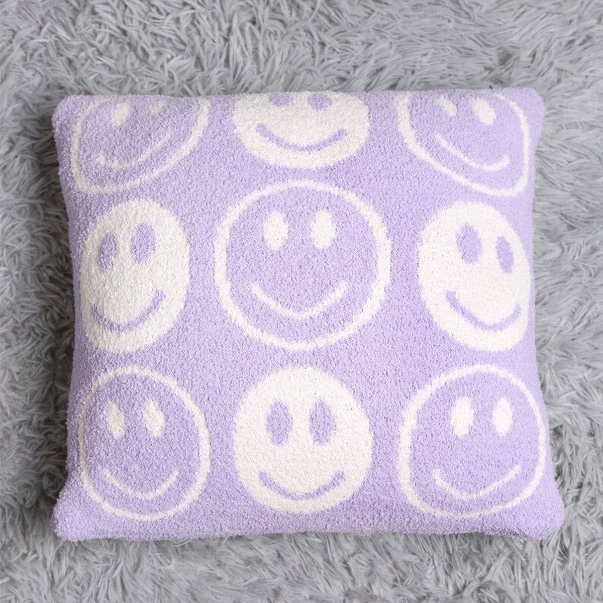 SMILEY FACE KNITTED JACQUARD PILLOW_CWMS0739