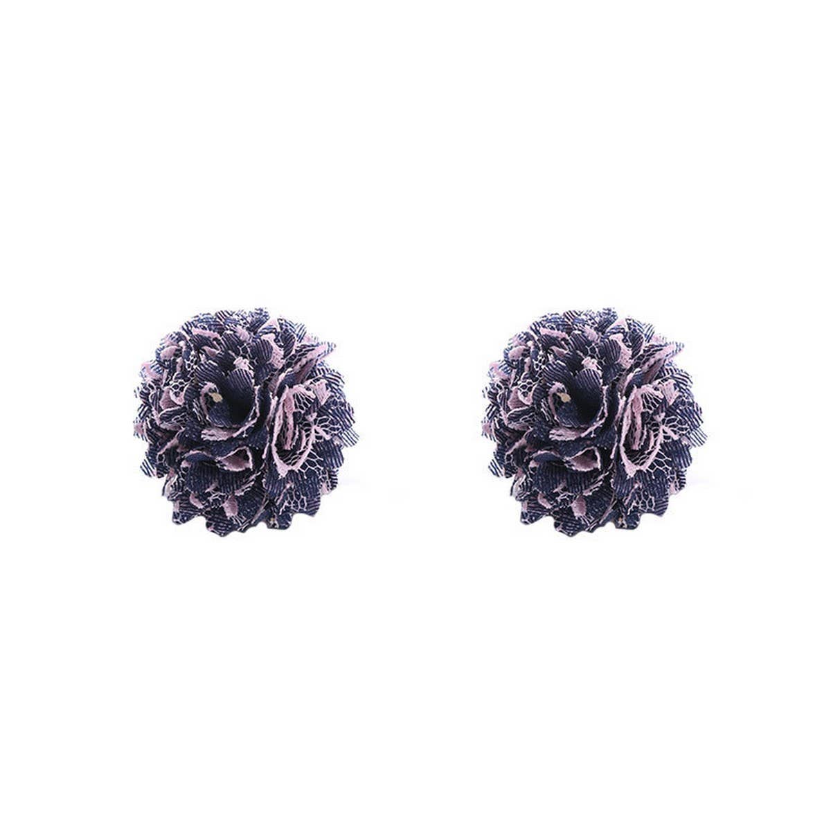 Vintage Rose Fabric Stud Earrings ? Handmade Chic