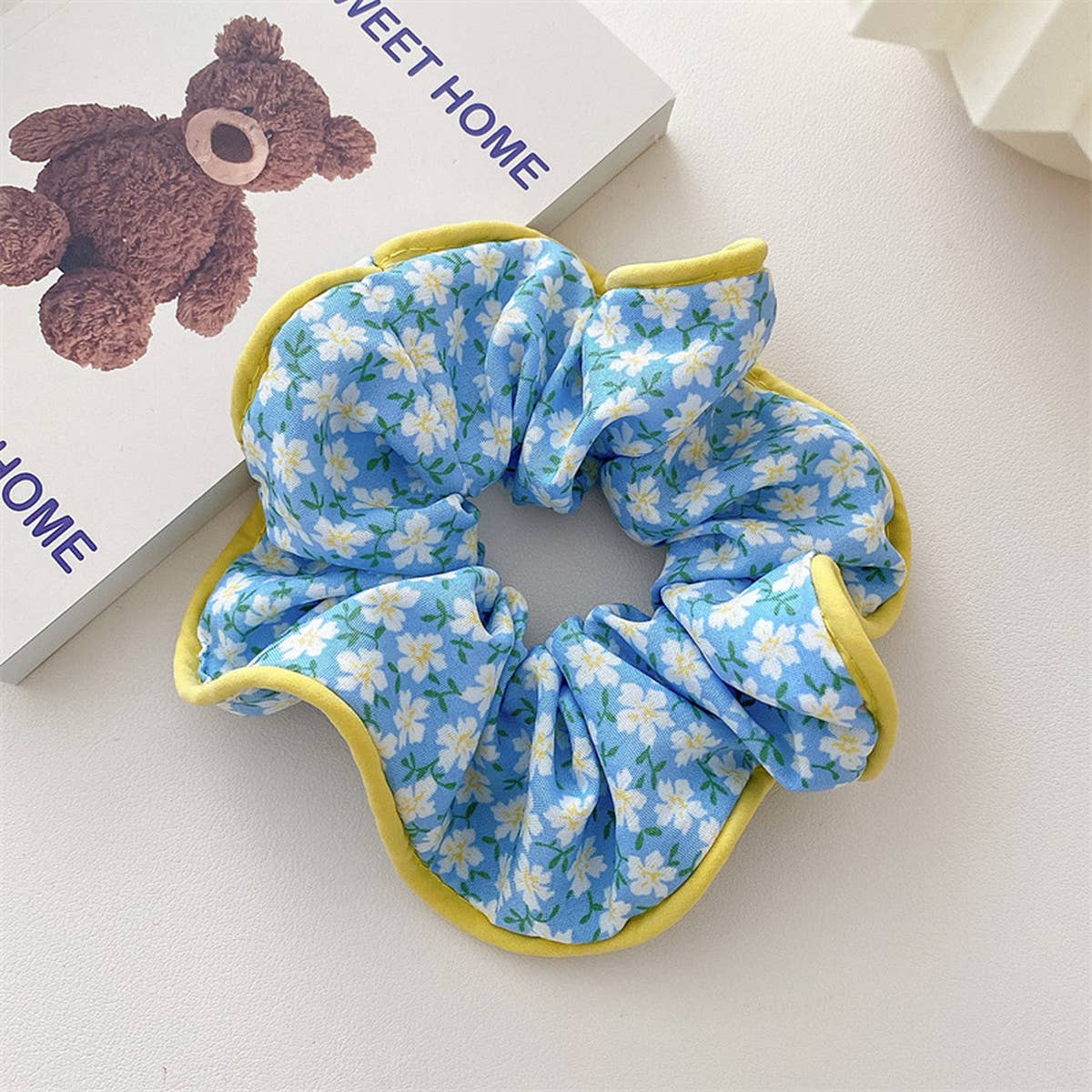 WOMEN FRESH FABRIC BROKEN FLOWER HAIR TIE_CWAHA0841