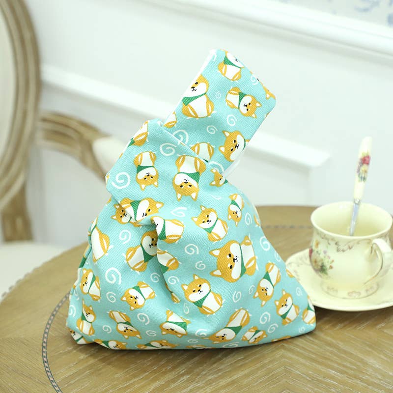 Cute cartoon tie canvas handbag