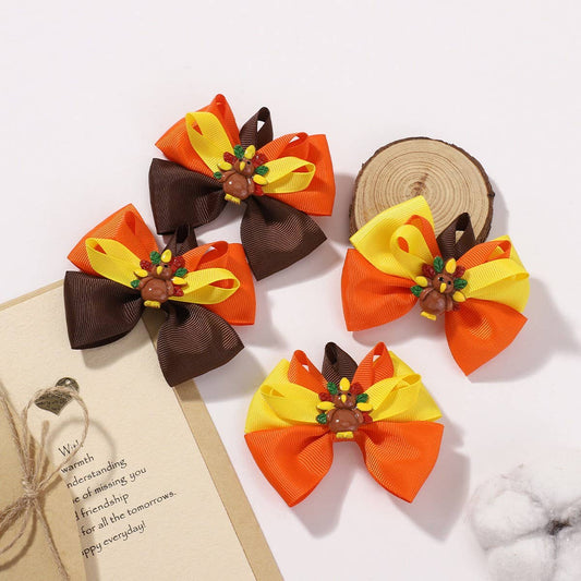 Turkey Bow Hair Clip for Kids ? Party Style