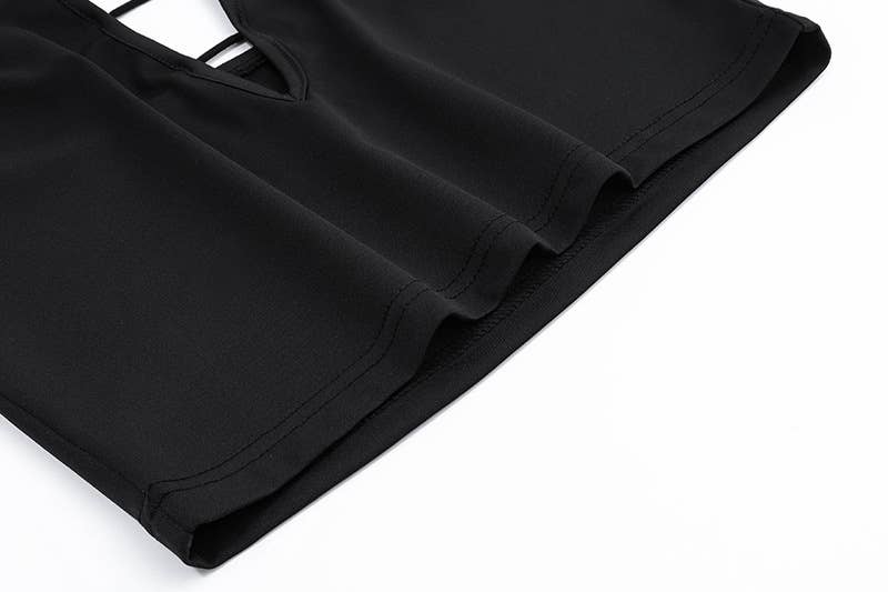 Trendy Backless Deep V Slim Fit Sleeveless Top